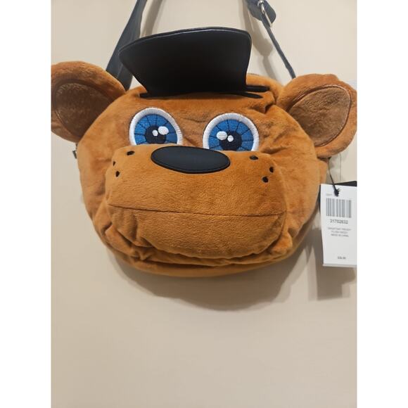 Five Nights At Freddys Fazbear Plush Crossbody Bag HOT TOPIC New - Picture 1 of 10